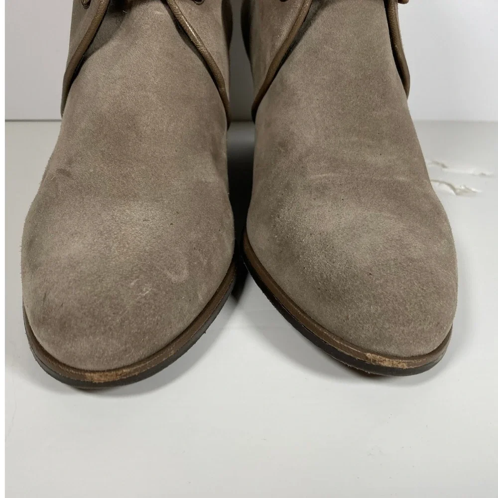 Stuart Weitzman Taupe Suede Wedge Ankle Boots Made‎ in Spain Size 8 M